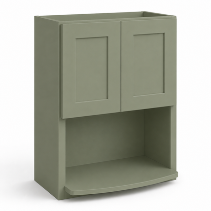 Sage Green Shaker Microwave Wall Cabinet