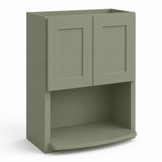 Sage Green Shaker Microwave Wall Cabinet