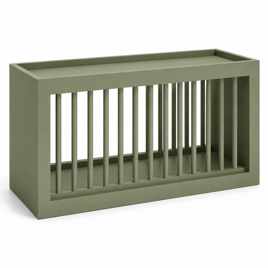 Sage Green Shaker Wall Plate Rack Cabinet - 30"W x 15"H x 12"D