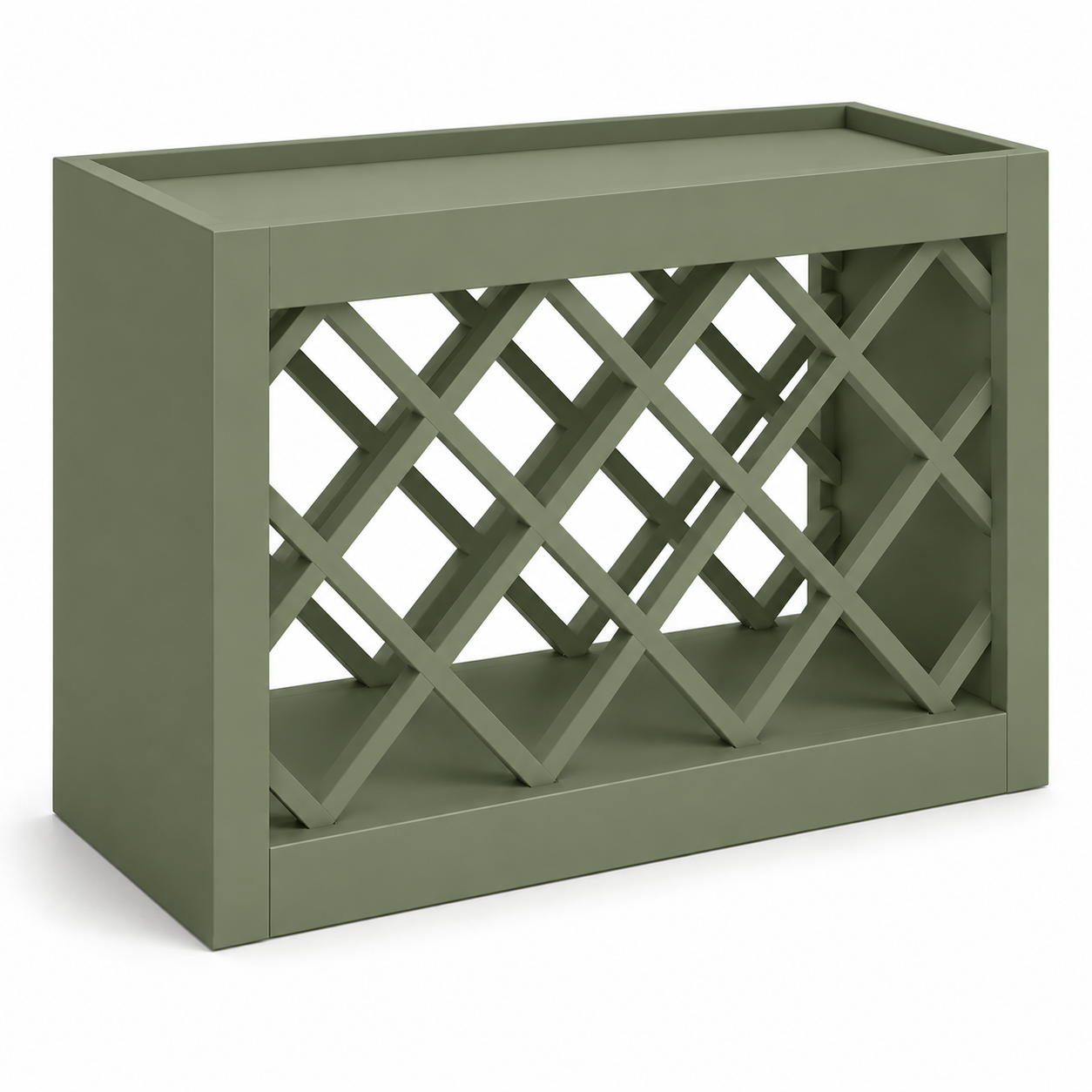Sage Green Shaker 15"H Wall Wine Rack Cabinet