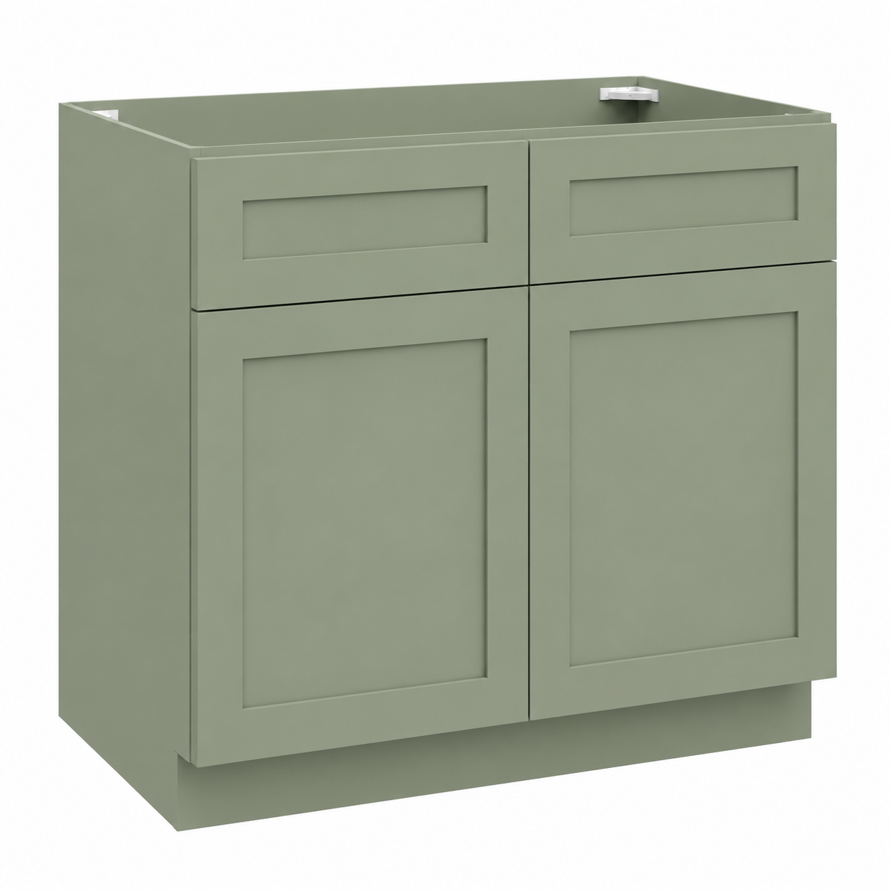Sage Green Shaker 24"D  Base Cabinet with 2 Doors & 2 Drawers