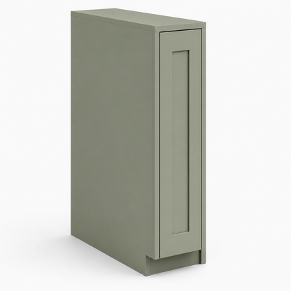 Sage Green Shaker Spice Pull Base Cabinet