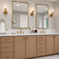 Slim Natural Oak Shaker Vanity Sink Base Cabinet