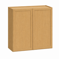 Slim Shaker Oak 36″ H Double Door Wall Cabinet