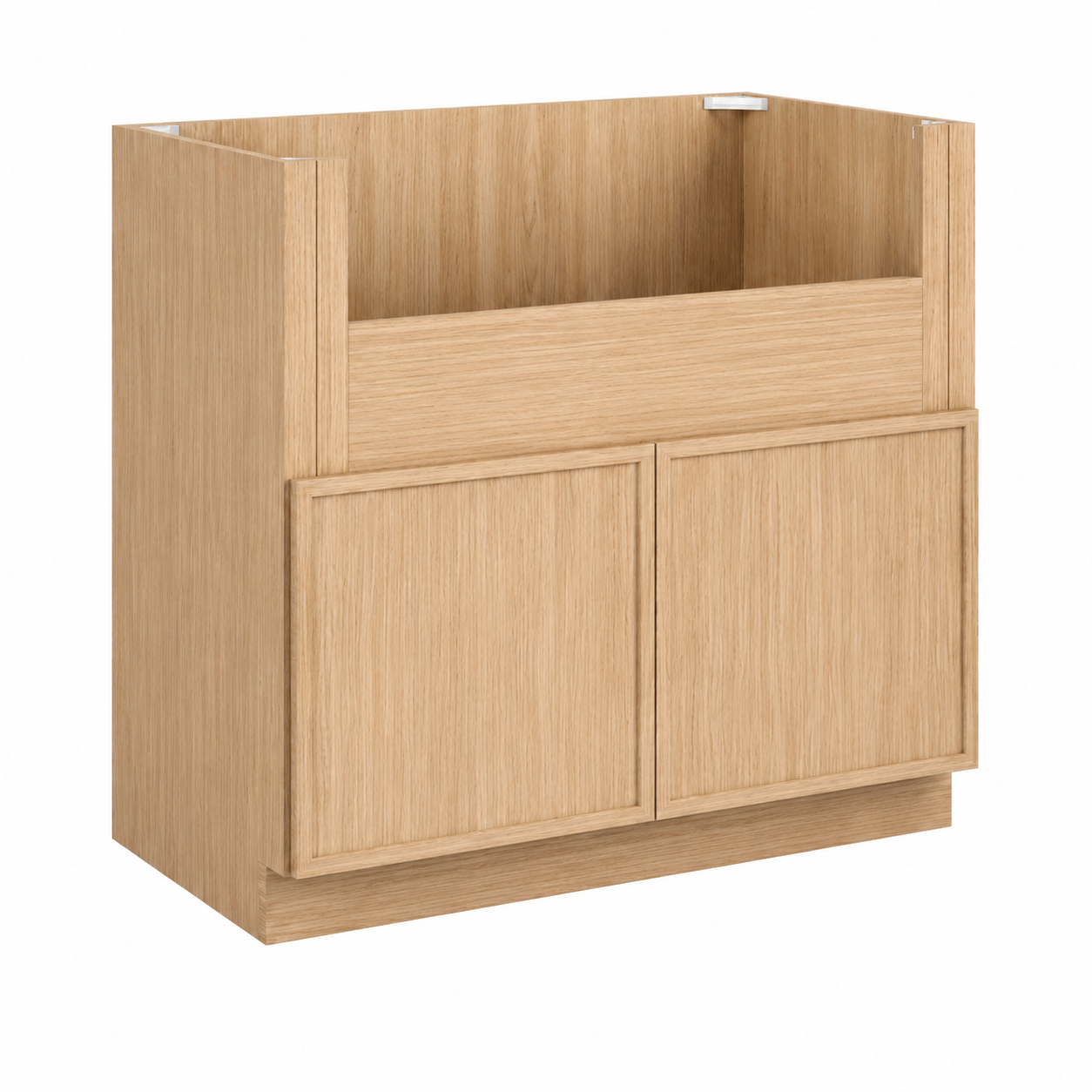 Slim Natural Oak Shaker Farmhouse Sink Base Cabinet – 2 Doors
