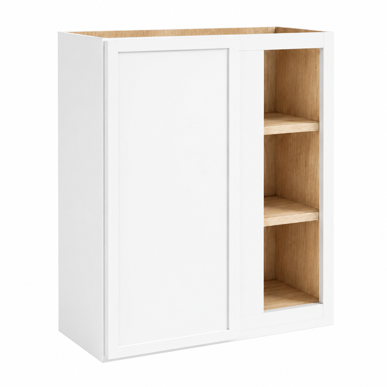 Slim White Shaker Wall Blind Corner Cabinet – 27"W × 12"D