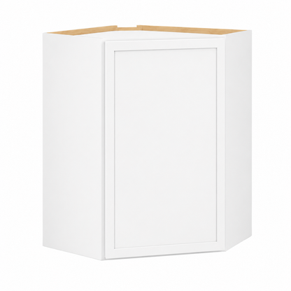 Slim White Shaker Wall Diagonal Corner Cabinet – 24"W × 12"D