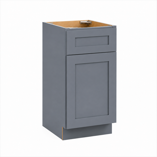 Gray Shaker  18"W Trash Base Cabinet