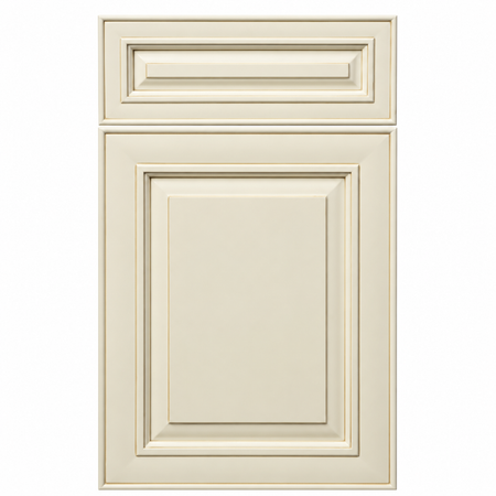 Beige cabinet door with a rectangular design on a white background|USA Cabinets Outlet |