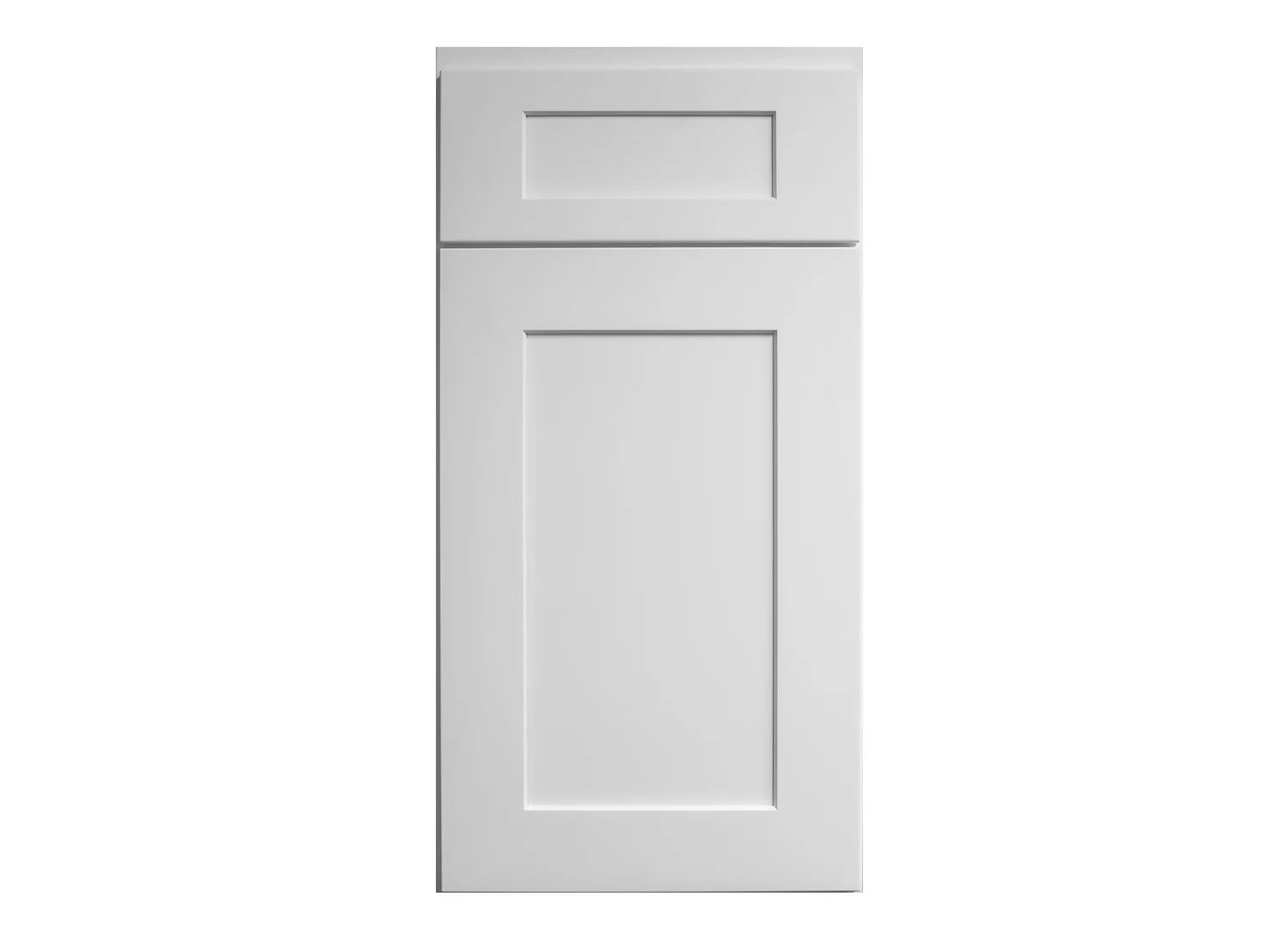 White cabinet door with a rectangular panel on a white background ( USA Cabinets Outlet)