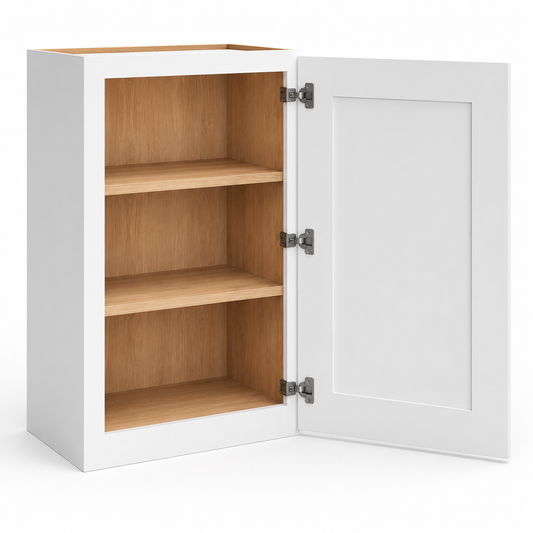 White Shaker 30″ H Single Door Wall Cabinet