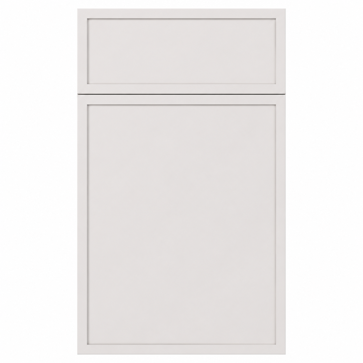 White cabinet door with a rectangular cutout on a white background ( USA Cabinets Outlet )
