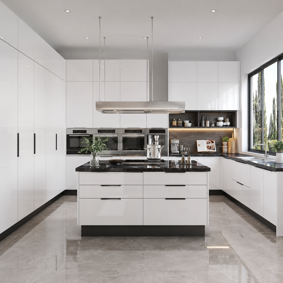 Sleek High Gloss Modern Kitchen — Dallas TX