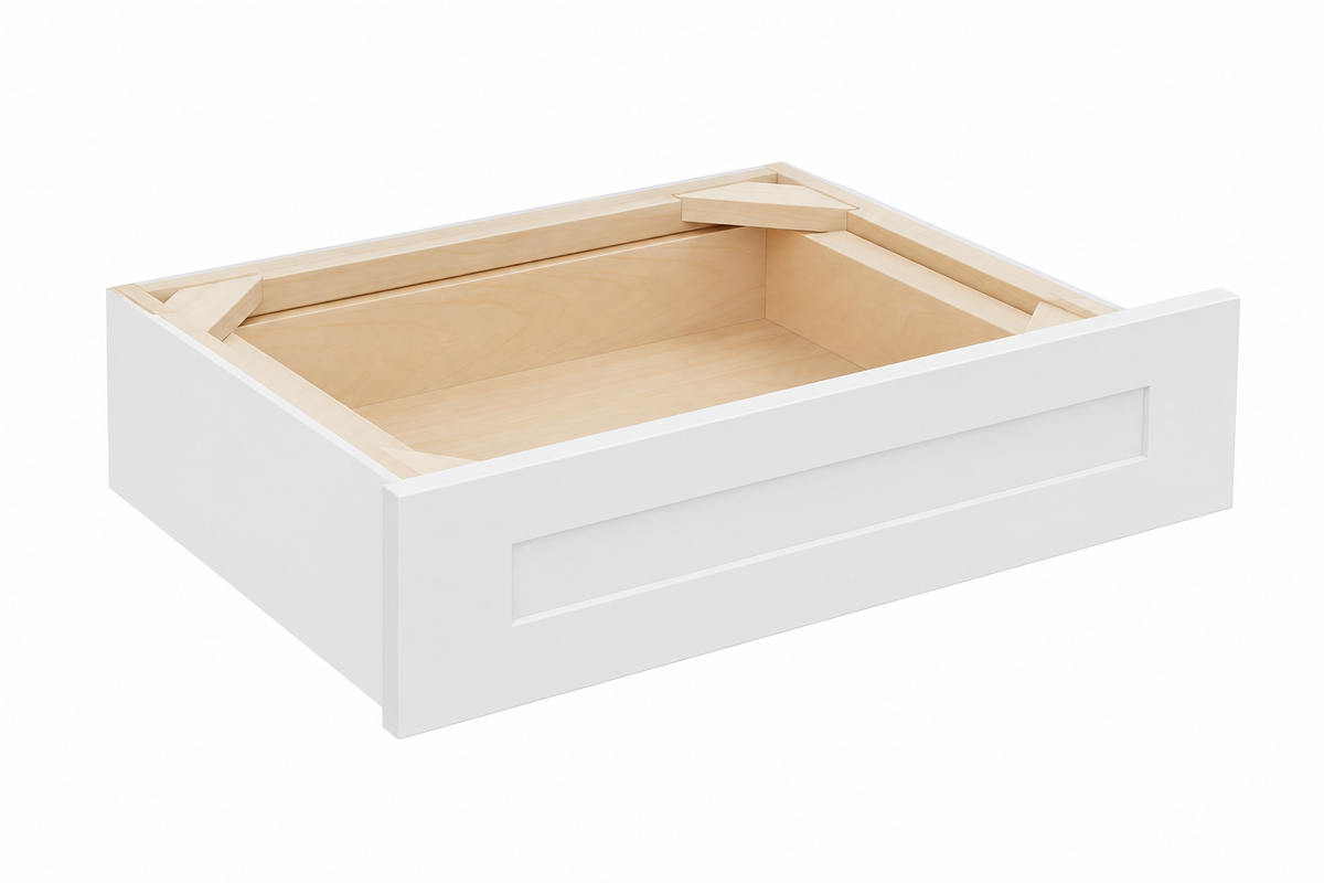 White Shaker Knee Drawer Vanity