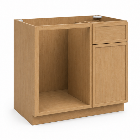Slim Shaker Oak Blind Corner Base Cabinet (L/R interchangeable)