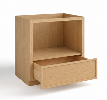 Wooden nightstand with a drawer on a white background|USA Cabinets Outlet |