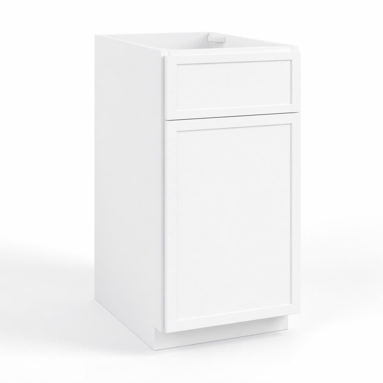 White Slim Shaker 24"D Base Cabinet Single Door One Drawer