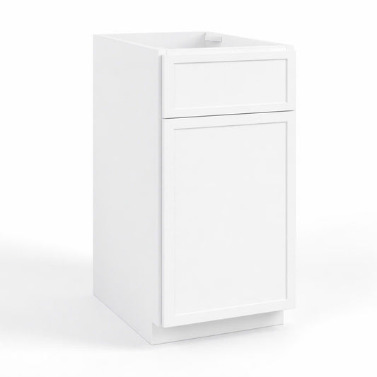 White Slim Shaker 24"D Base Cabinet Single Door One Drawer